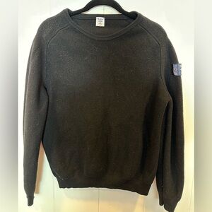 Italian 100% pure wool PBlack Crewneck Sweater -